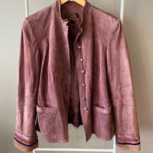 Danier rose suede jacket with cuff detailing